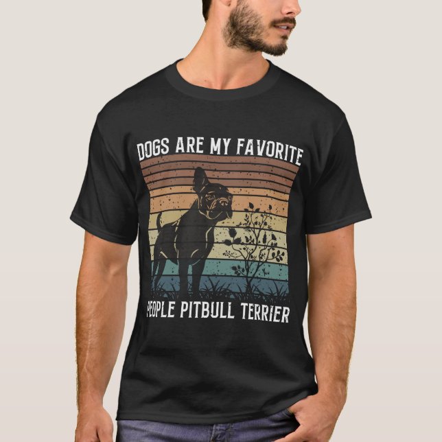 Camiseta los perros son mi pueblo favorito pitbull terrier (Anverso)