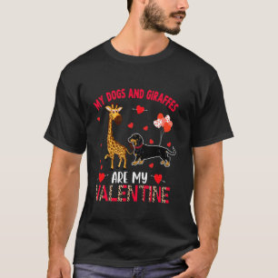 Camiseta Los perros y las jirafas son mi San Valentín Dachs