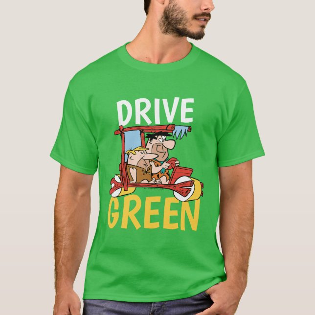 Camiseta Los Picapiedra | Fred y Barney - Drive Green (Anverso)