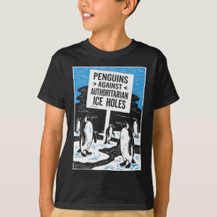 Camiseta Los pingüinos contrarios a Trump resisten a los au