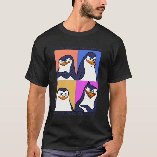 Camiseta Los pingüinos malgaches son un Poster de texto cor (Anverso)