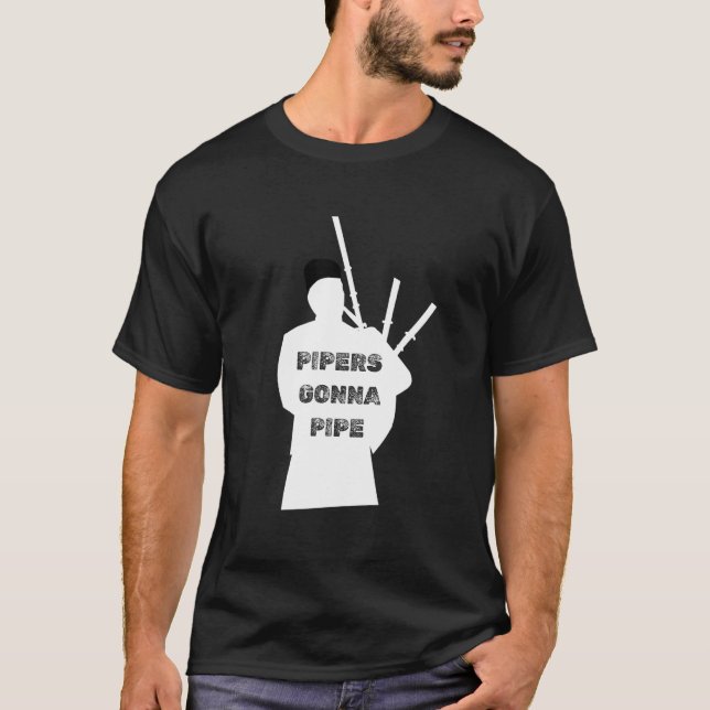 Camiseta los pipers van a cagar la bolsa de un músico escoc (Anverso)
