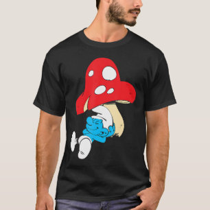 Camiseta Los Pitufos Durmiendo Bajo la Setas Sonriendo