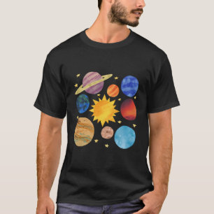 Camiseta Los planetas espaciales de la Galaxia del Sistema 