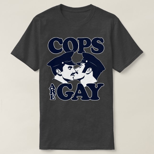 Camiseta Los policías son gays de manga larga TShirt (Diseño del anverso)