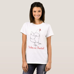 Camiseta Los pollos son hermosos dibujando arte de animales