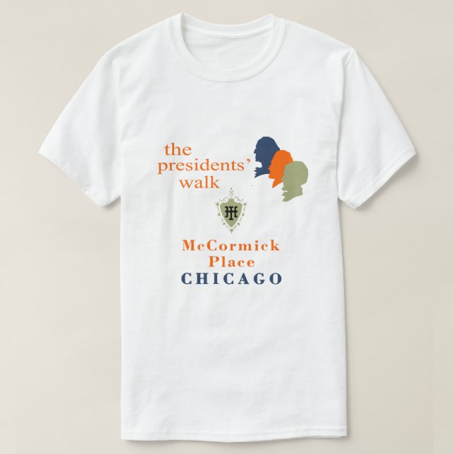Camiseta los presidentes caminan, McCormick Place, Chicago, (Diseño del anverso)
