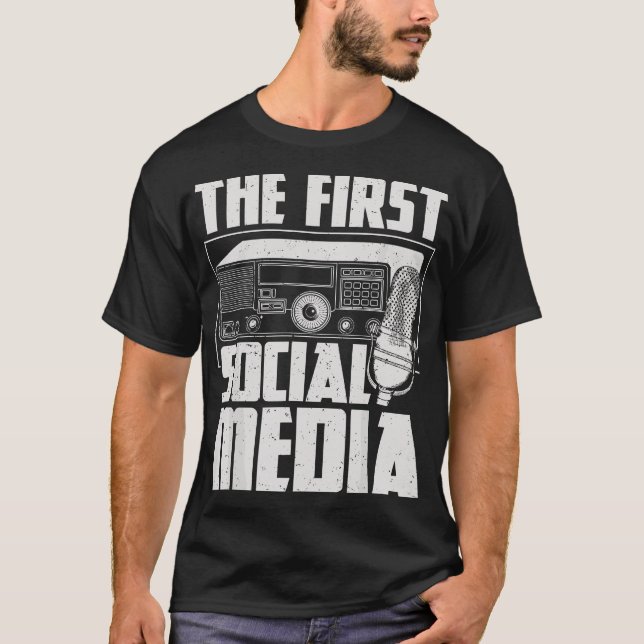 Camiseta Los primeros medios sociales - Radio Amateur Ham (Anverso)