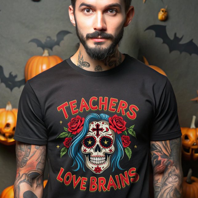 Camiseta Los profesores aman los cerebros Halloween Calaver (Subido por el creador)