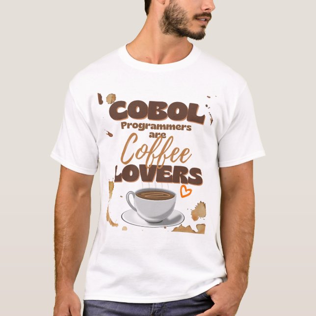 Camiseta Los programadores de Cobol aman el café (Anverso)