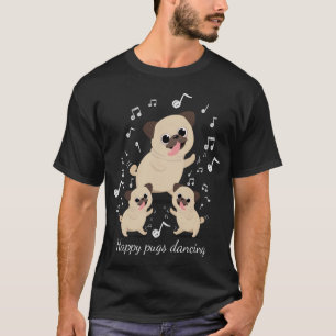 Camiseta Los pugs son perros felices adorables vino