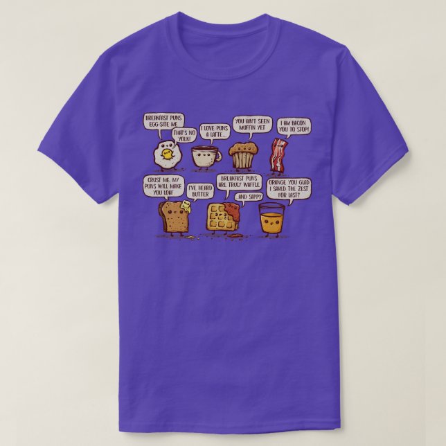 Camiseta Los puns del desayuno son Waffle (Diseño del anverso)