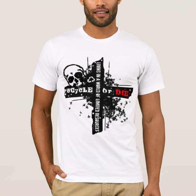 Camiseta Los recursos limitados reciclan a través de la (Anverso)