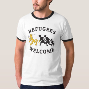 Camiseta Los refugiados dan la bienvenida a t-paita del