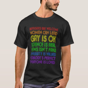 Camiseta Los refugiados son bienvenidos, las mujeres pueden