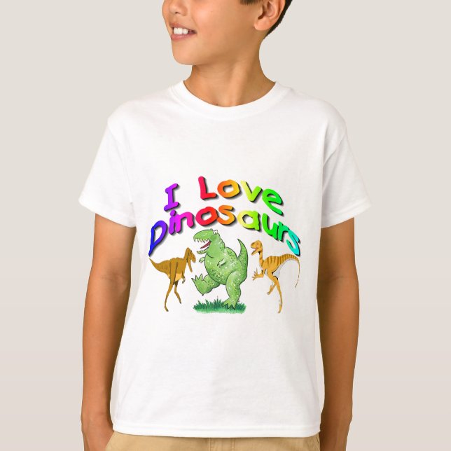 Camiseta Los regalos de los dinosaurios de los niños "amo" (Anverso)