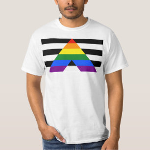 Camiseta Los regalos gay de la bandera de aliado directo de