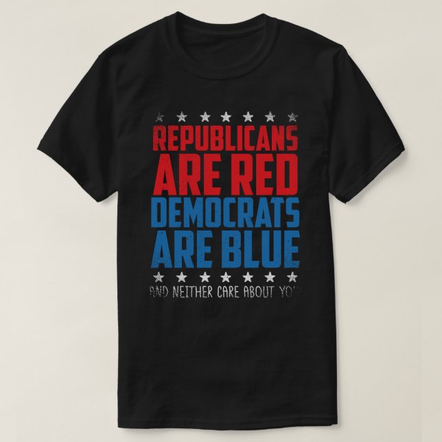 Camiseta Los republicanos son rojos, los demócratas son ese (Diseño del anverso)