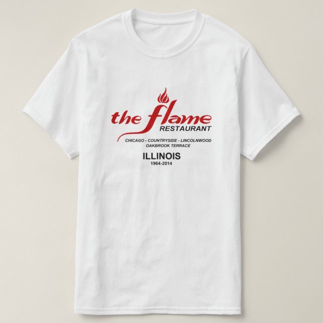 Camiseta Los restaurantes de llama de Illinois (Diseño del anverso)