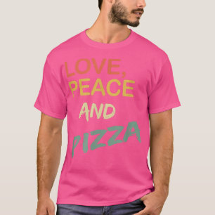 Camiseta Los Retro Aman La Paz Y La Pizza Vintage Para Muje