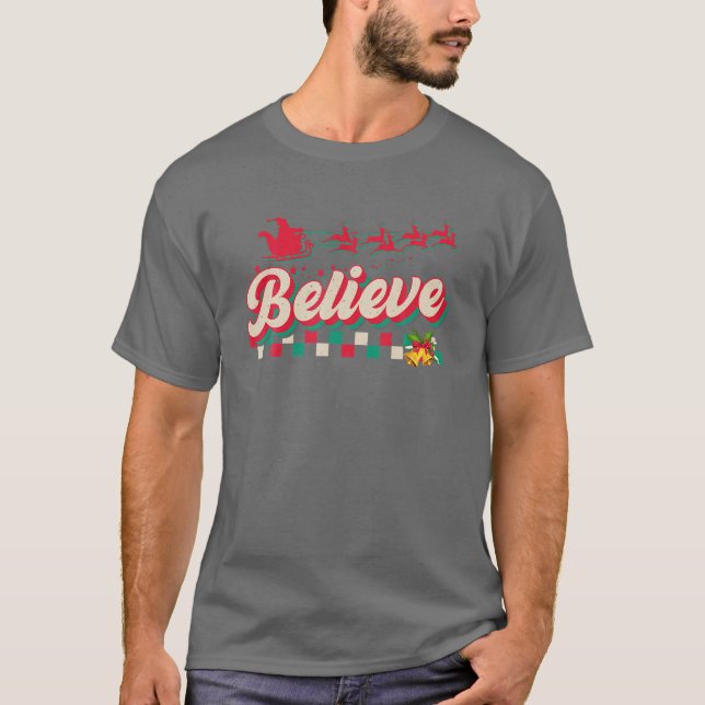 Camiseta Los retro creen que los Navidades vibes Santa Cree (Anverso)