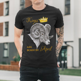 Camiseta Los reyes nacen en abril Aries Zodiac Ram Arte de