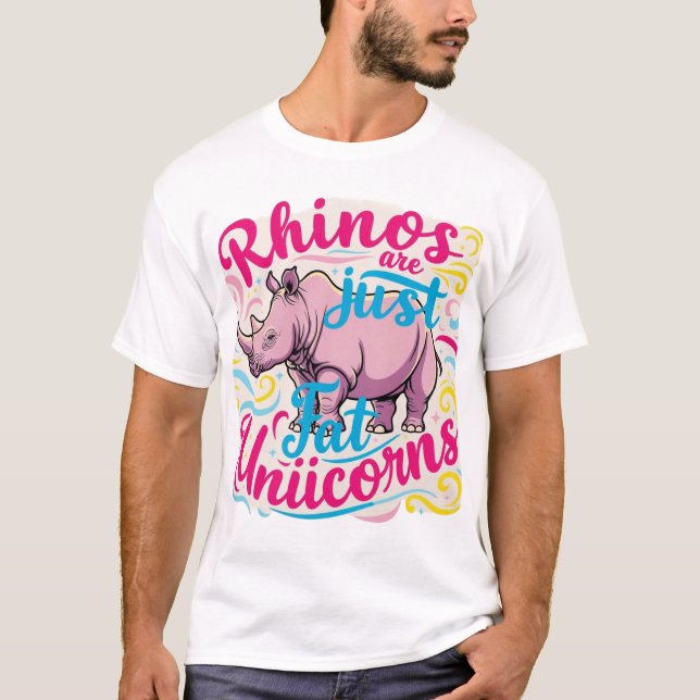 Camiseta Los rinocerontes son solamente gordos Unicornios (Anverso)
