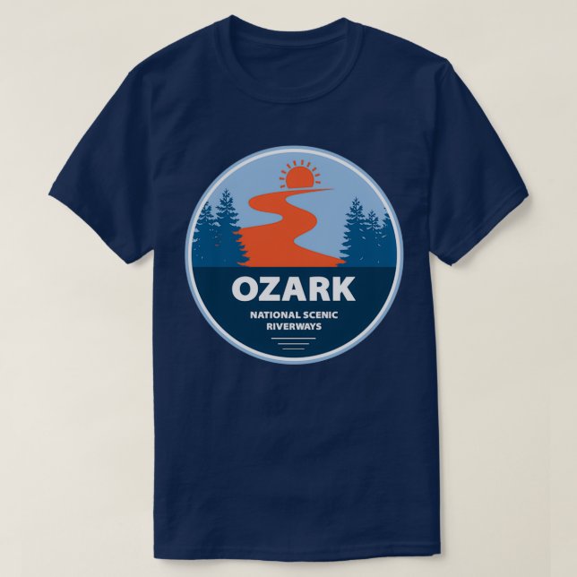 Camiseta Los ríos panorámicos nacionales de Ozark (Diseño del anverso)