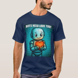 Camiseta Los robots también necesitan amor - Navy para homb