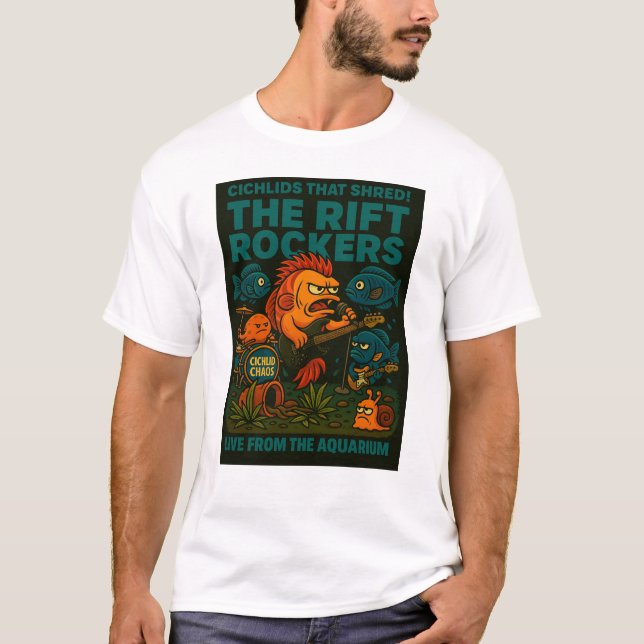 Camiseta Los Rockeros De Rift | Acuario divertido de Banda  (Anverso)