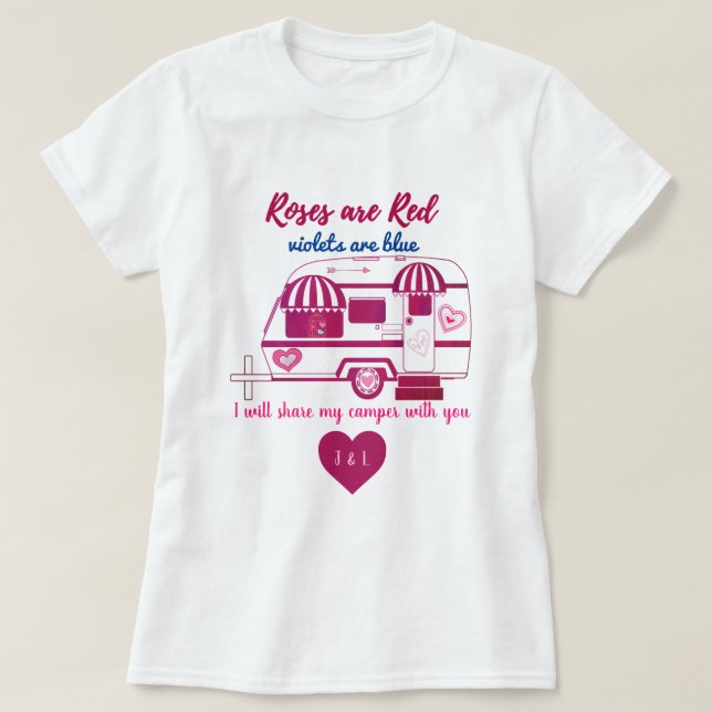 Camiseta Los Rosas de Camper Trailer son Red Valentine (Diseño del anverso)