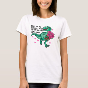 Camiseta Los rosas son El día de San Valentín de Dinosaurio