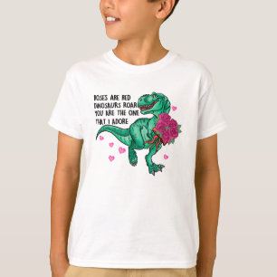 Camiseta Los rosas son El día de San Valentín de Dinosaurio