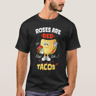 Camiseta Los rosas son tacos de negro rojo