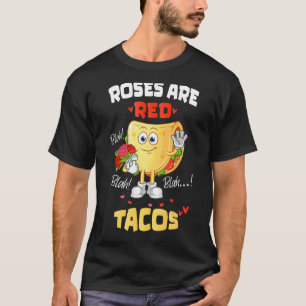 Camiseta Los rosas son tacos de negro rojo