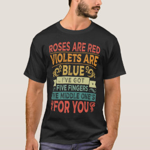 Camiseta Los rosas Son Violetas Rojas Azul Iu2019ve Tiene C