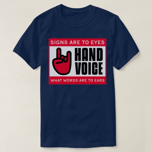 Camiseta Los Rótulos ASL Hand Voice están a los ojos (Diseño del anverso)
