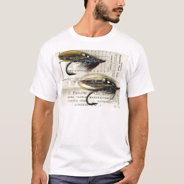 Camiseta Los salmones clásicos vuelan en tarjeta (Anverso)