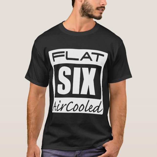 Camiseta Los seis motores refrigerados plano de Porsche (Anverso)