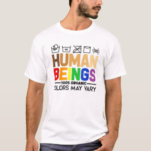 Camiseta Los seres humanos 100% de los colores orgánicos p