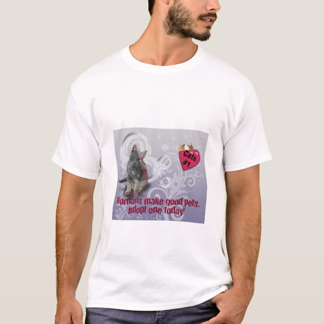Camiseta Los seres humanos hacen buenos Mascotas - adoptan  (Anverso)