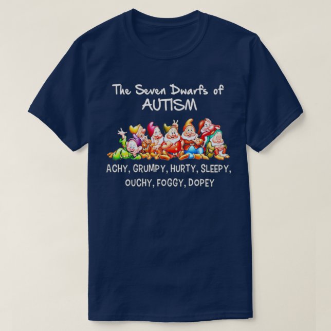 Camiseta Los Siete Enanos Del Autismo (Diseño del anverso)