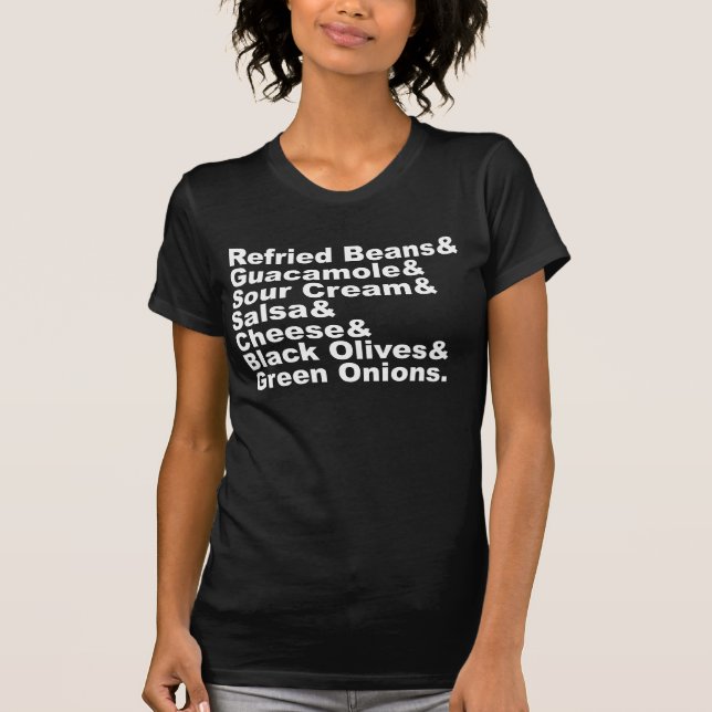 Camiseta Los siete ingredientes en un dip de siete capas (Anverso)