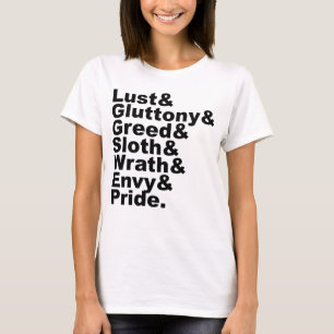 Camiseta Los Siete Pecados Capitales Hechos Populares Por L