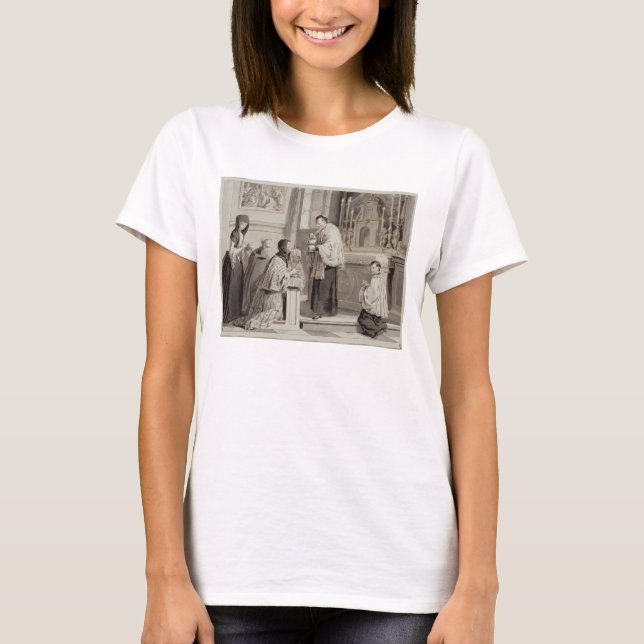 Camiseta Los siete sacramentos: Comunión, 1779 (pluma, (Anverso)