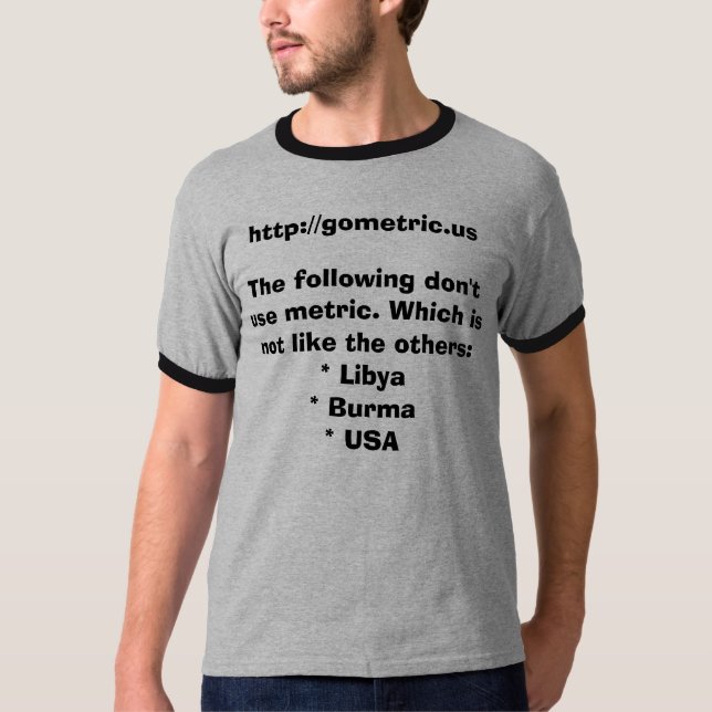 Camiseta Los siguientes no utilizan métrico (Anverso)