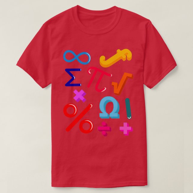 Camiseta Los símbolos matemáticos curos para el amante de l (Diseño del anverso)