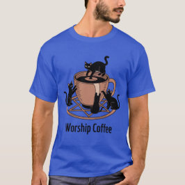 Camiseta Los sombríos gatos del Señor adoran el café, adora