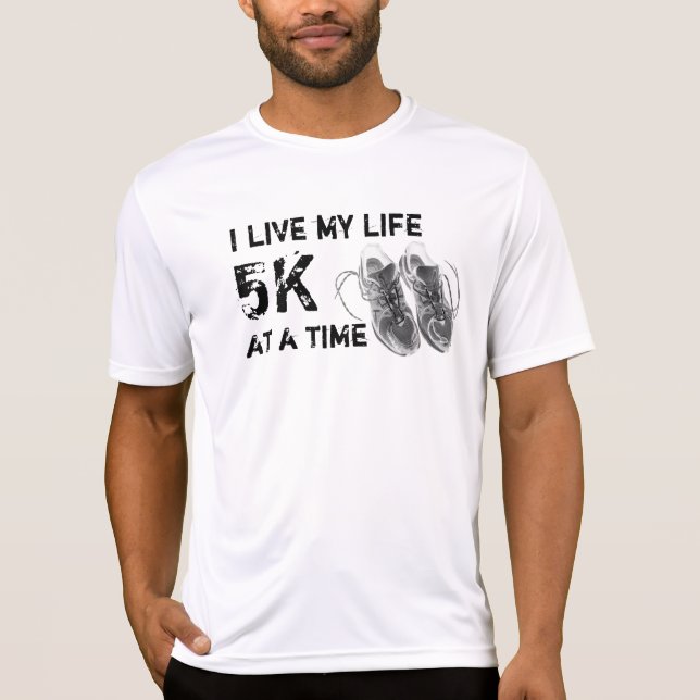 Camiseta Los SS wicking de los hombres - vivo mi vida 5K a (Anverso)
