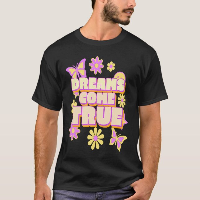 Camiseta Los sueños se hacen realidad hippie flor poder mar (Anverso)